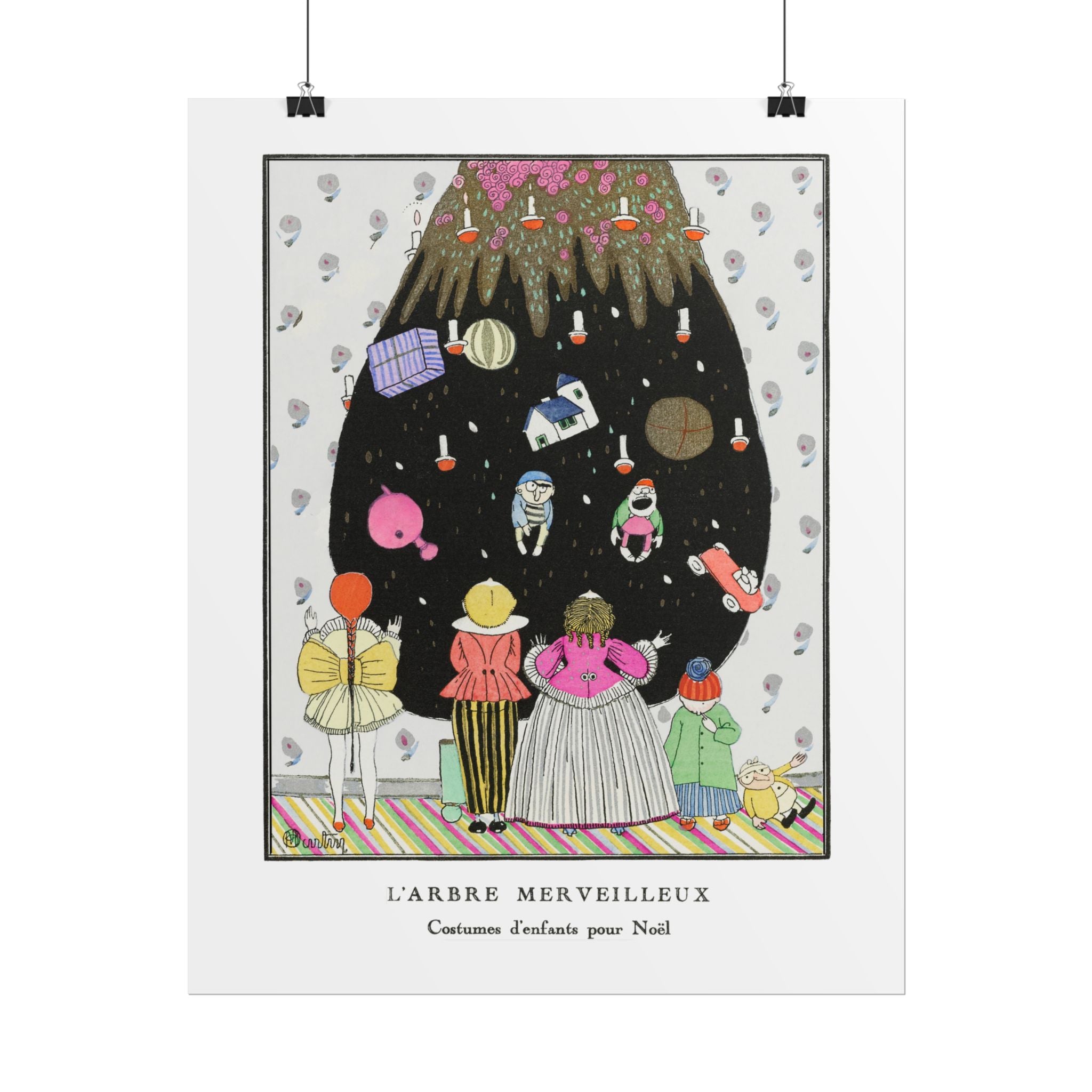 Vintage Christmas Wall Art - L'Arbre Merveilleux by Charles Martin