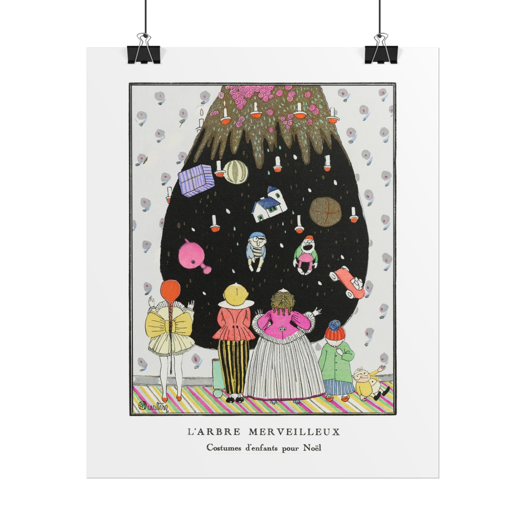 Vintage Christmas Wall Art - L'Arbre Merveilleux by Charles Martin
