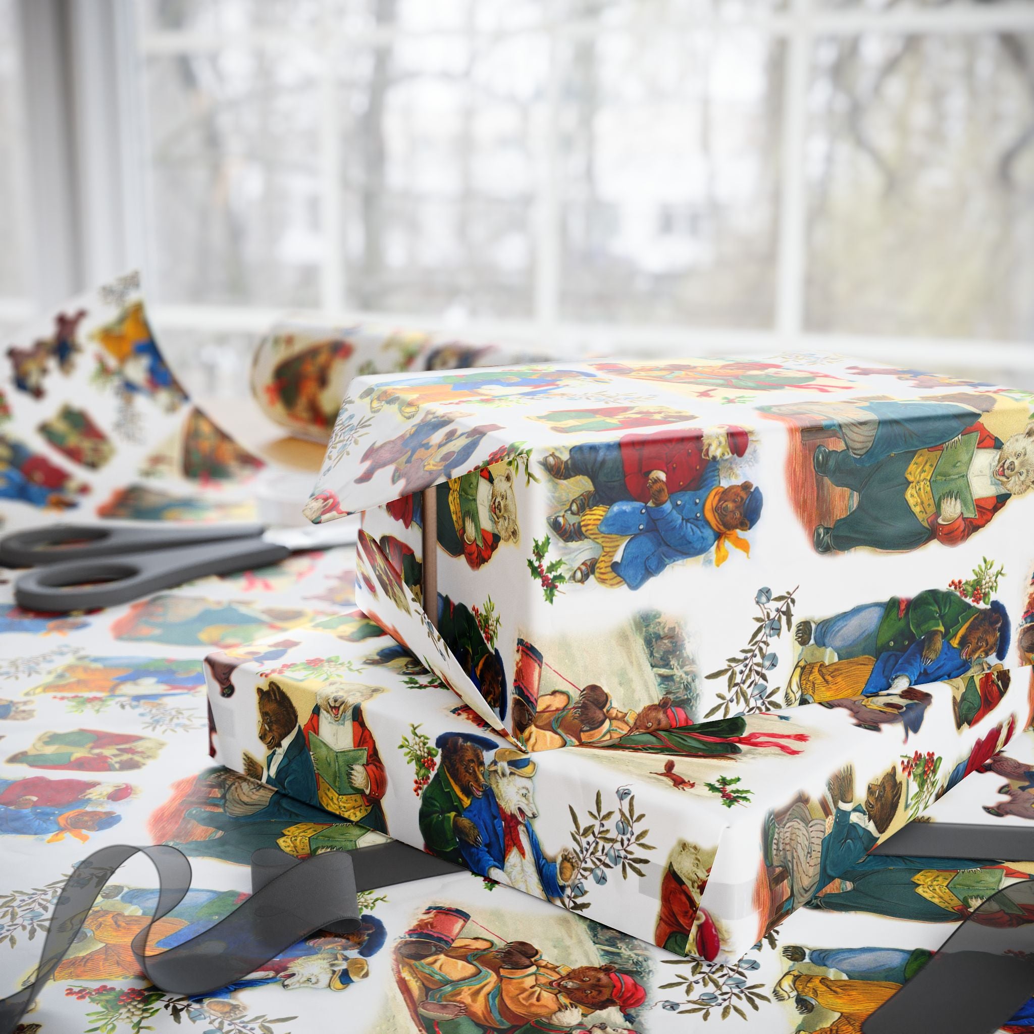 Beary Gay Holiday Gift Wrapping Paper
