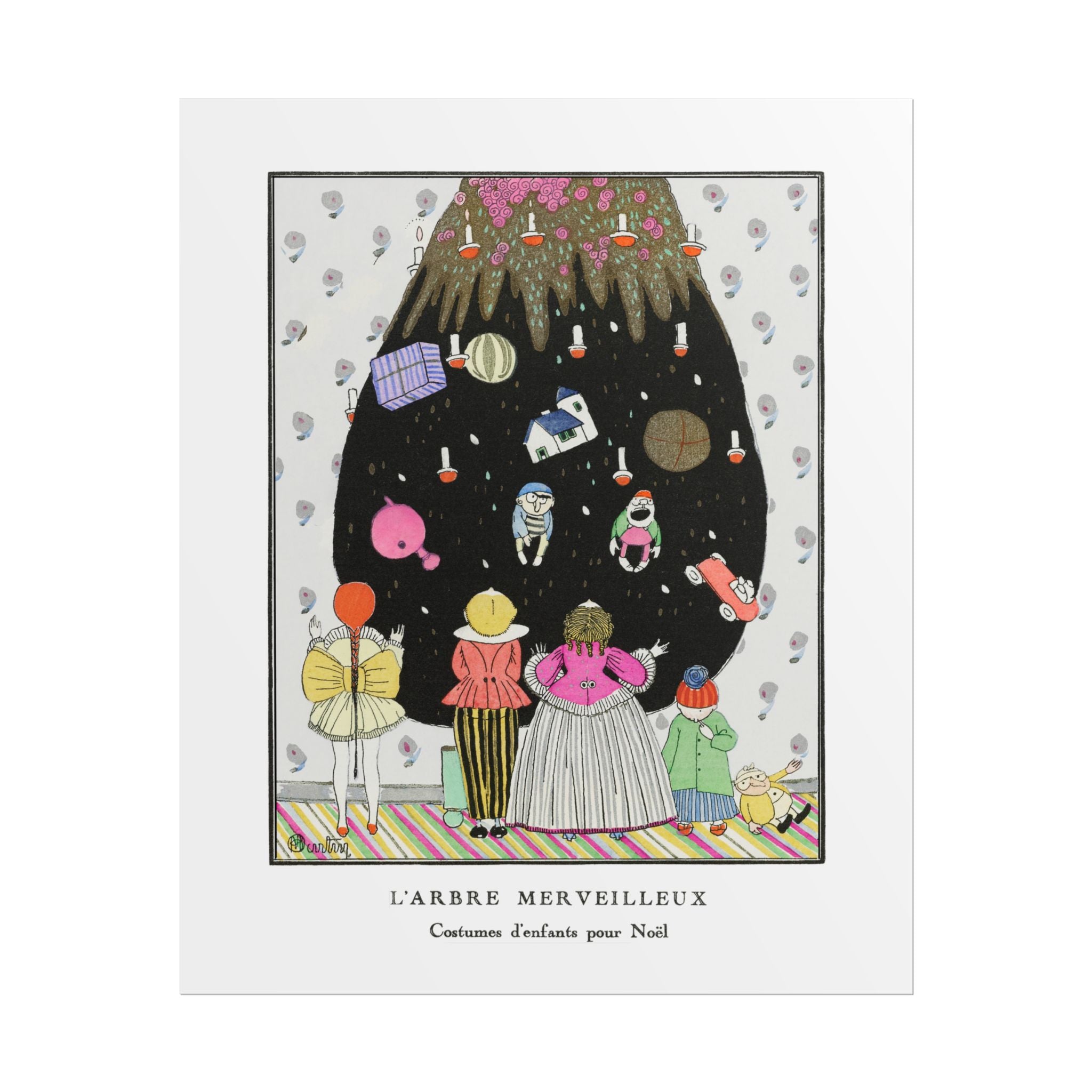 Vintage Christmas Wall Art - L'Arbre Merveilleux by Charles Martin