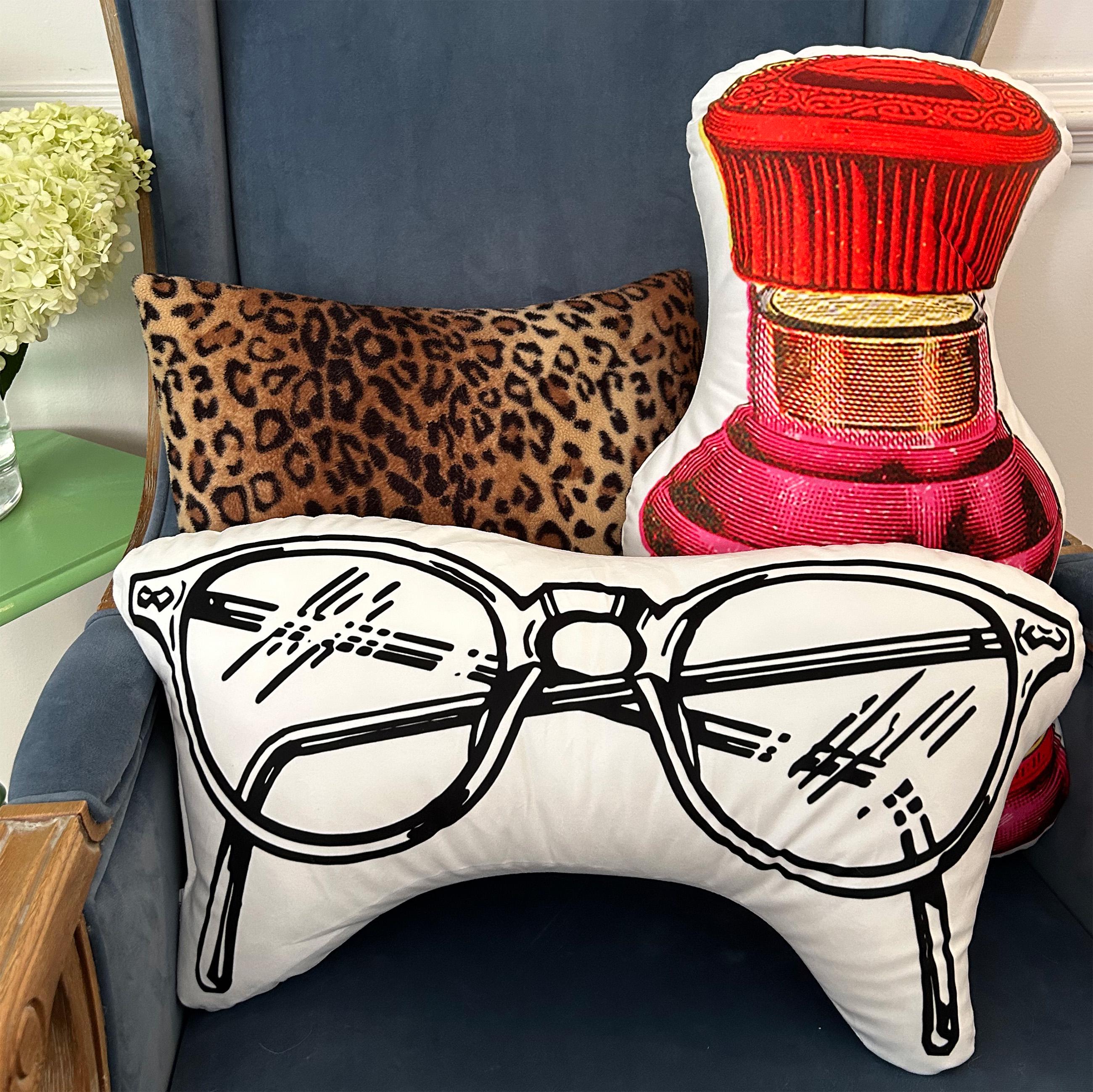Eyeglasses Shaped Throw Pillow