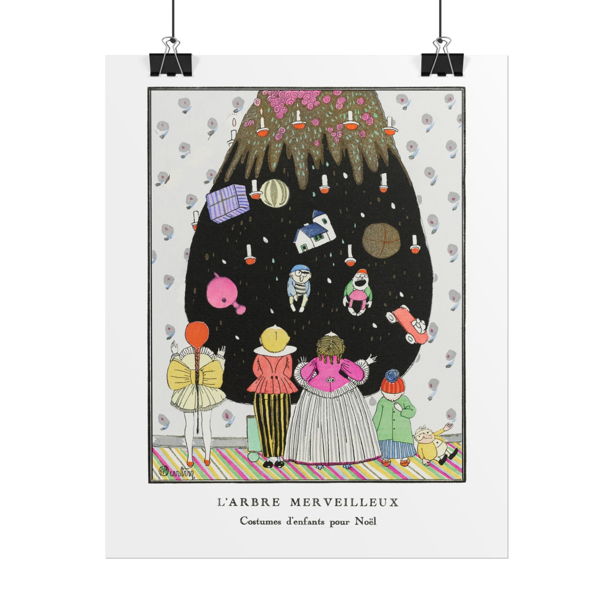 Vintage Christmas Wall Art - L'Arbre Merveilleux by Charles Martin