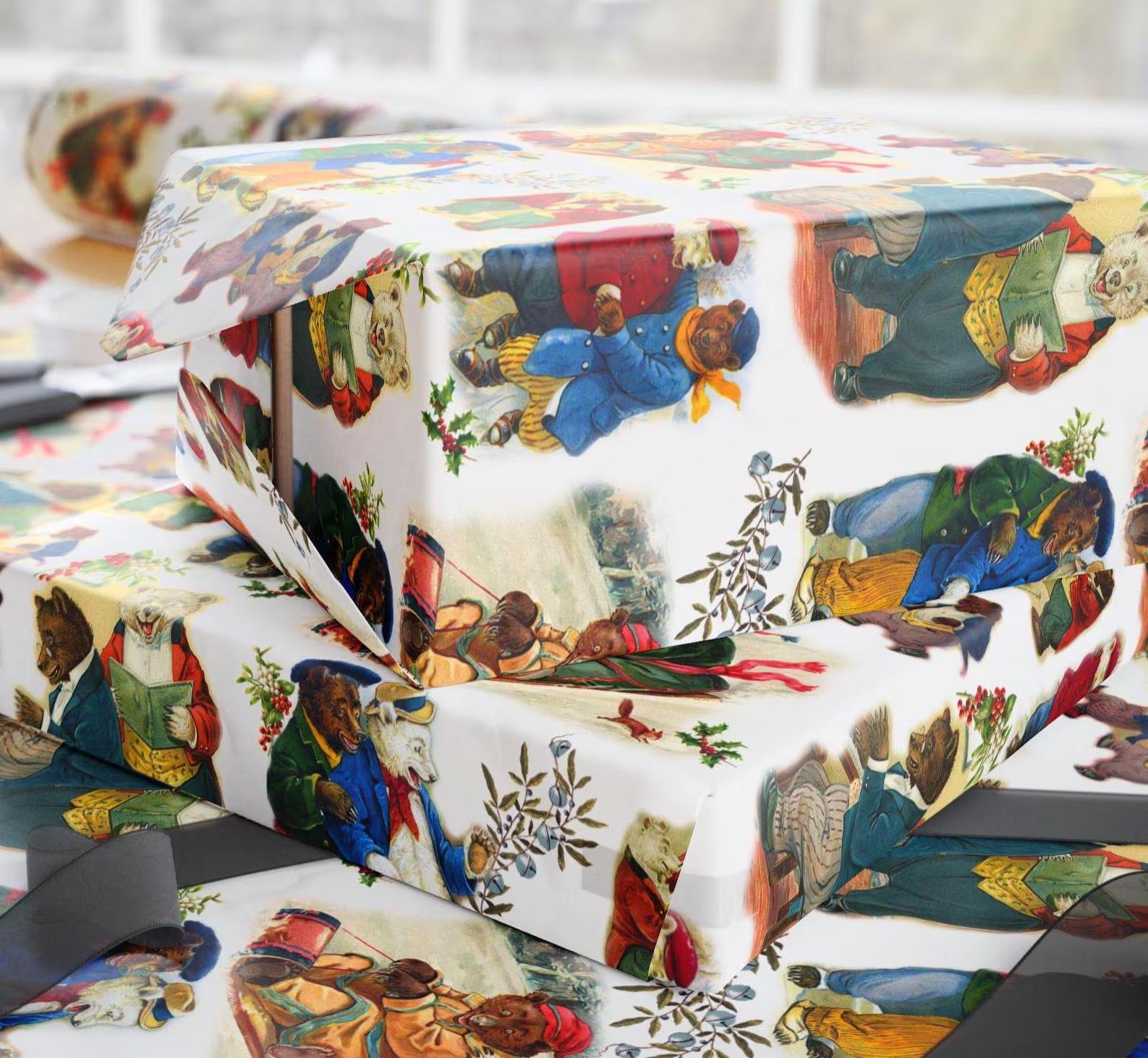 Beary Gay Holiday Gift Wrapping Paper