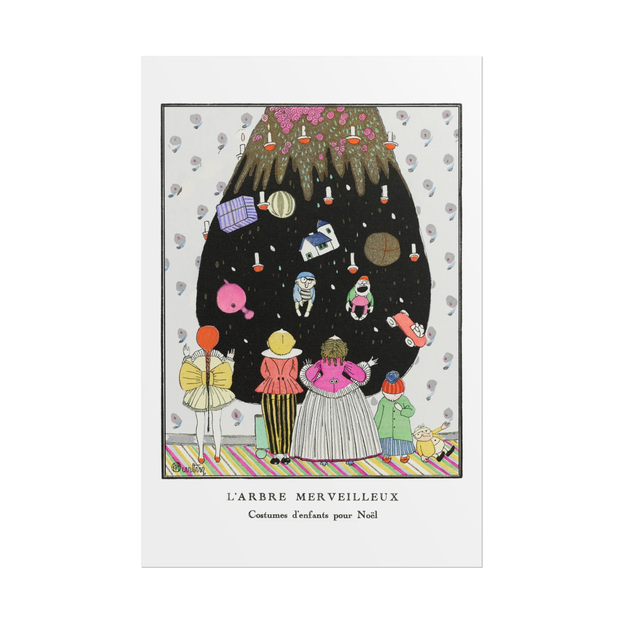 Vintage Christmas Wall Art - L'Arbre Merveilleux by Charles Martin