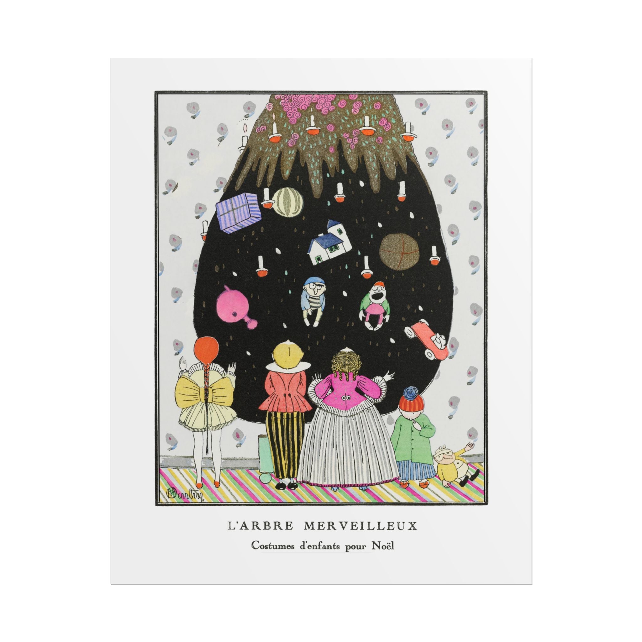 Vintage Christmas Wall Art - L'Arbre Merveilleux by Charles Martin