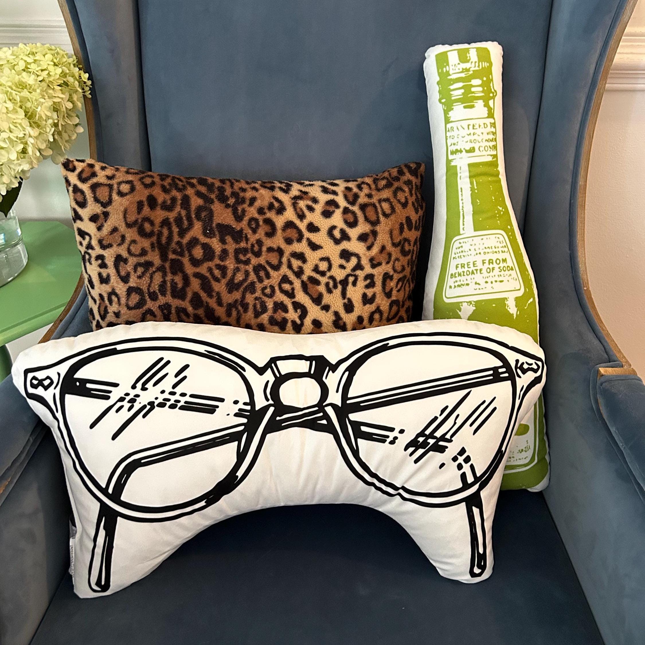 Eyeglasses Shaped Throw Pillow