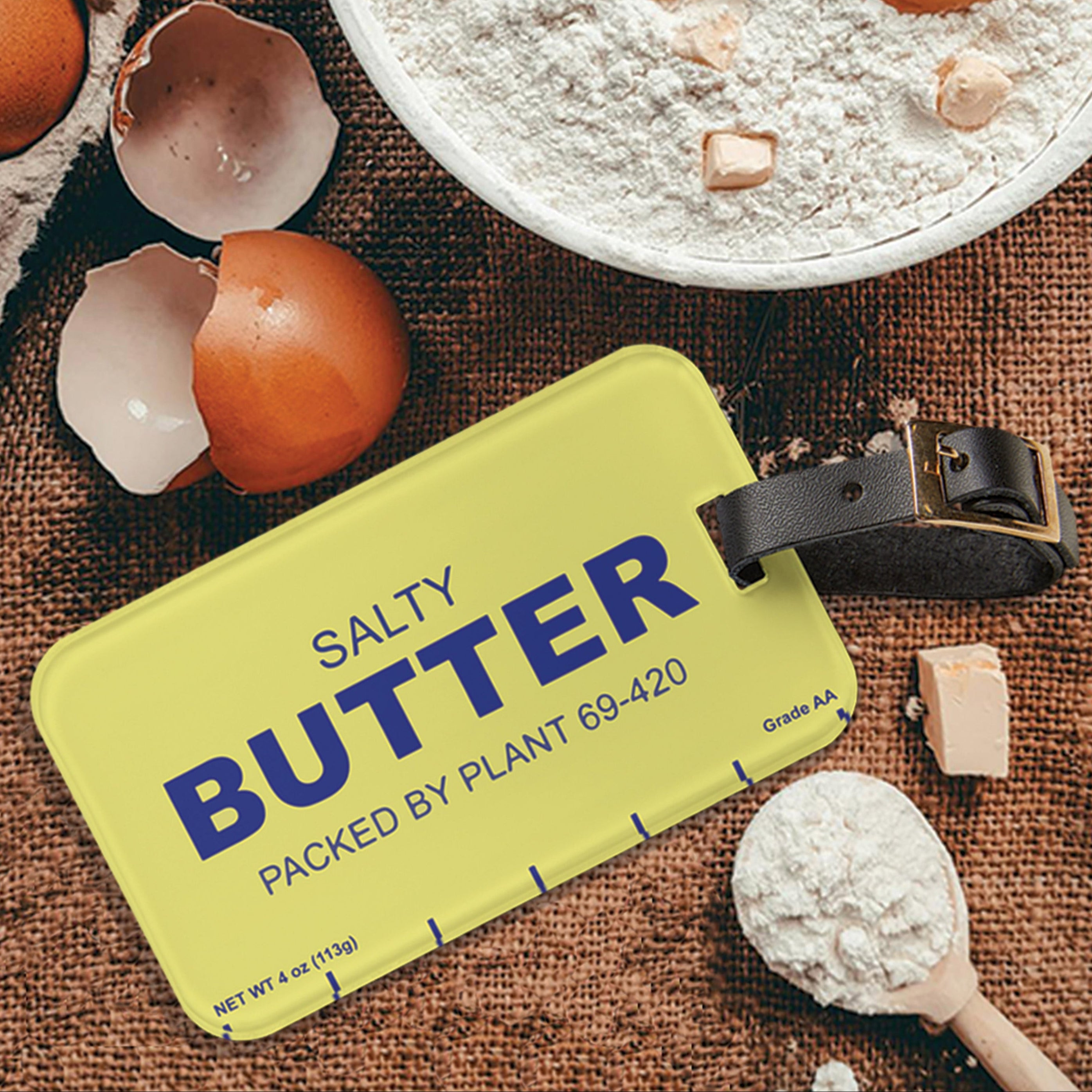 butter yellow luggage tag