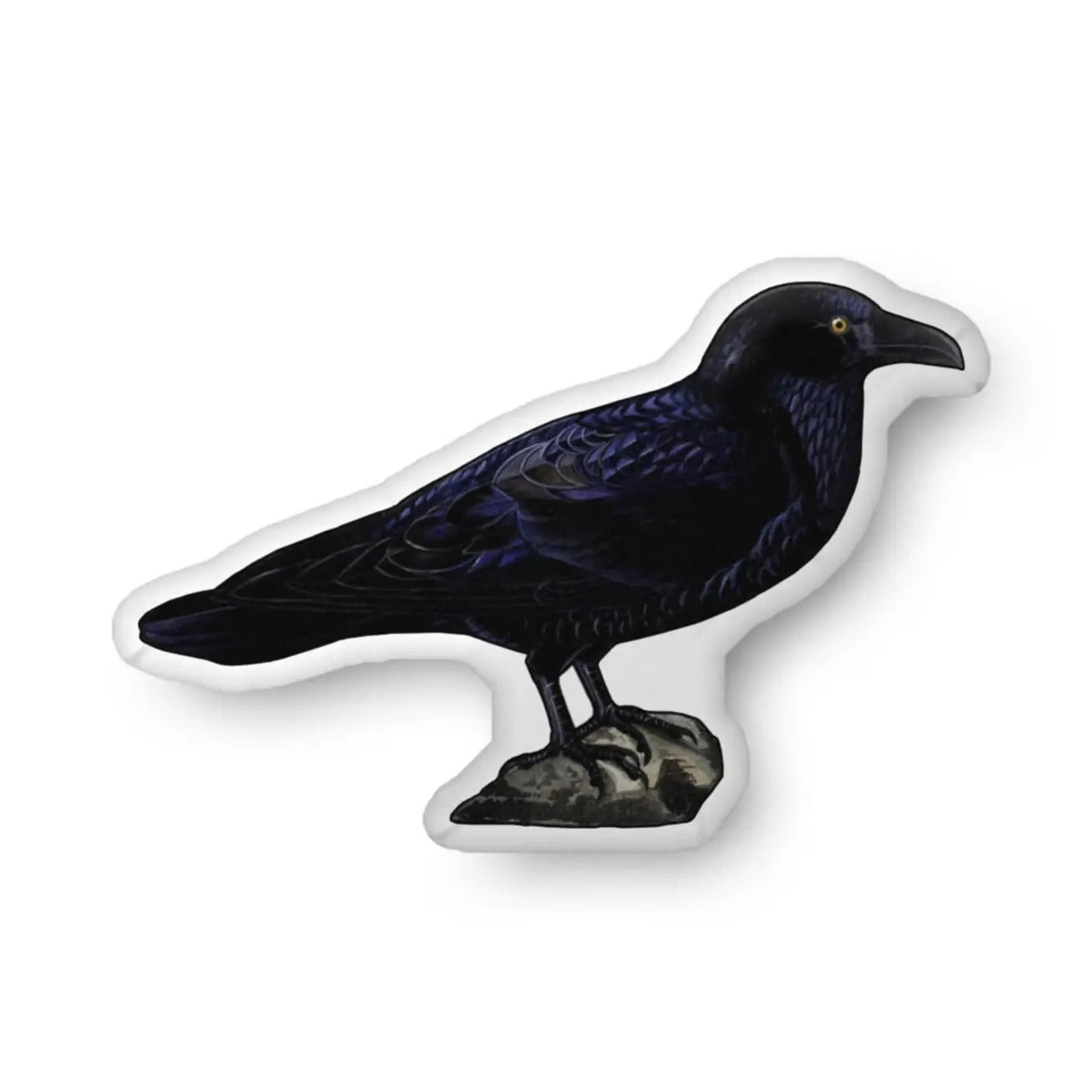 Midnight Raven Shaped Throw Pillow